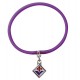 BRACCIALE VIOLA IN SILICONE CON CIONDOLO SMALTATO
