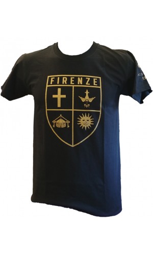 T-SHIRT QUATTRO QUARTIERI FIRENZE 1926 NERA UOMO