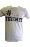 T-SHIRT TEMPO LIBERO GIGLIO FIRENZE SKYLINE BIANCA